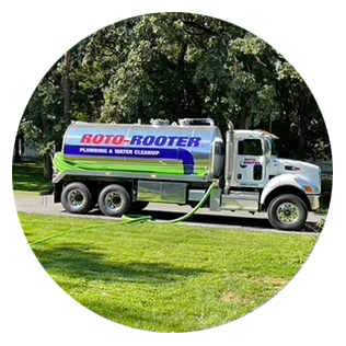 Roto-Rooter septic truck at work