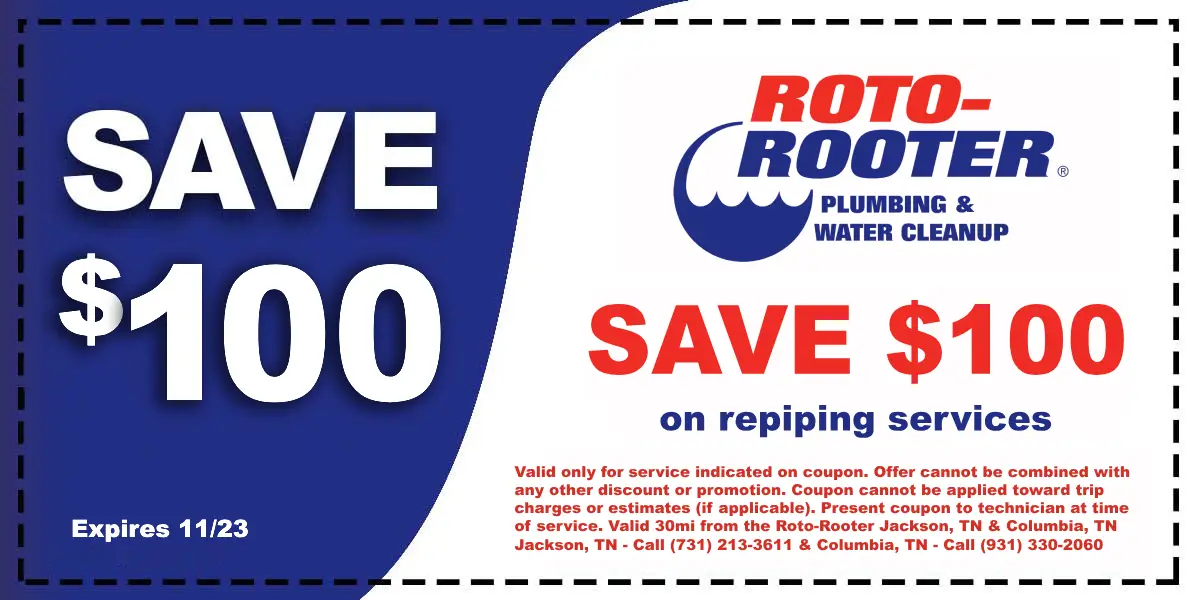 $100 OFF Repiping Services 