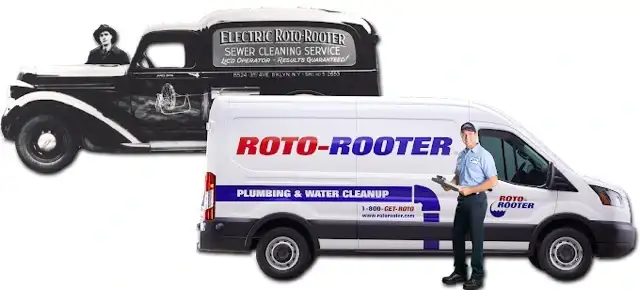 Roto-Rooter Columbia old van meets new